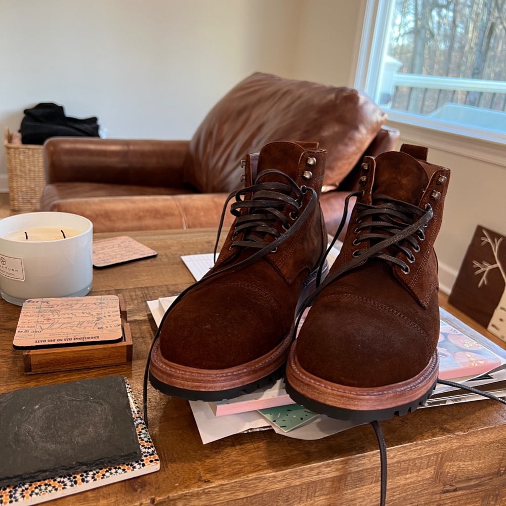 Taylor Stitch: The Moto Boot in Weatherproof Snuff Suede size 11D